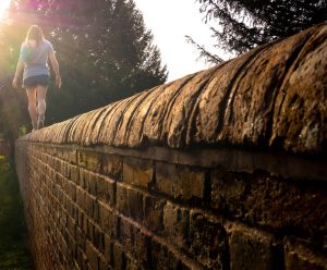 Walking the line on a wall