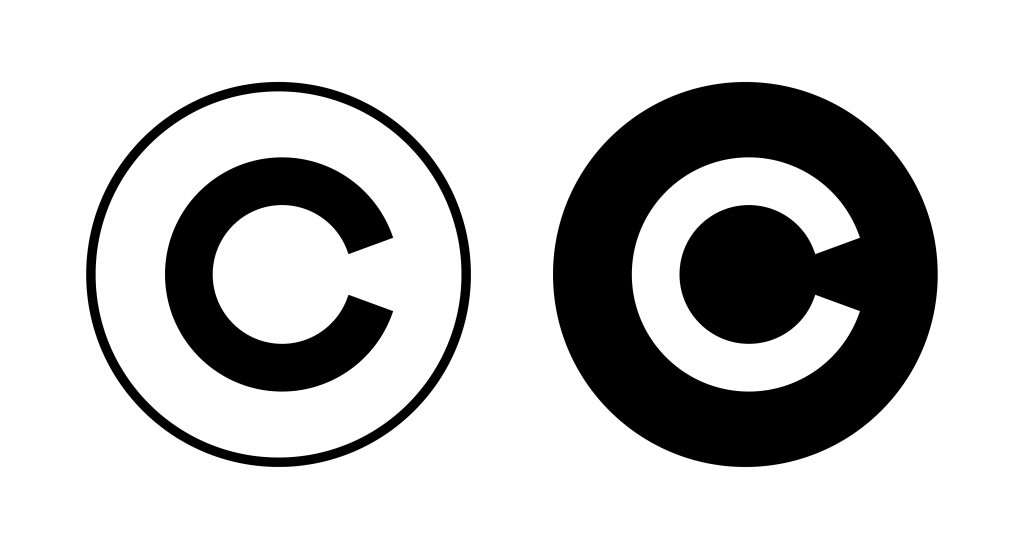 Copyright icon vector isolated on white background. copyright symbols