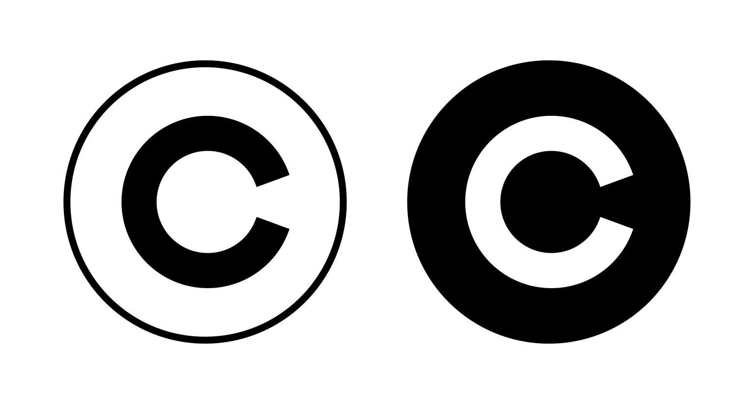 Copyright icon vector isolated on white background. copyright symbols