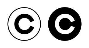 Copyright icon vector isolated on white background. copyright symbols