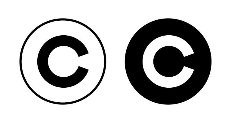 Copyright icon vector isolated on white background. copyright symbols